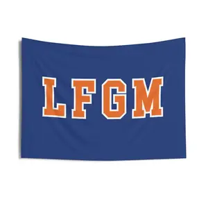 LFGM Baseball Indoor Wall Tapestry, NY Baseball Fan Banner, Game Day Decor, Sports Wall Hanging, Pride of New York City, Baseball Lover Gift