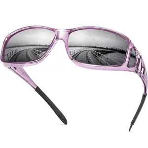 Fit Over Glasses Polarized 100% UV Protection Wrap-around Sunglasses for Men & Women Driving