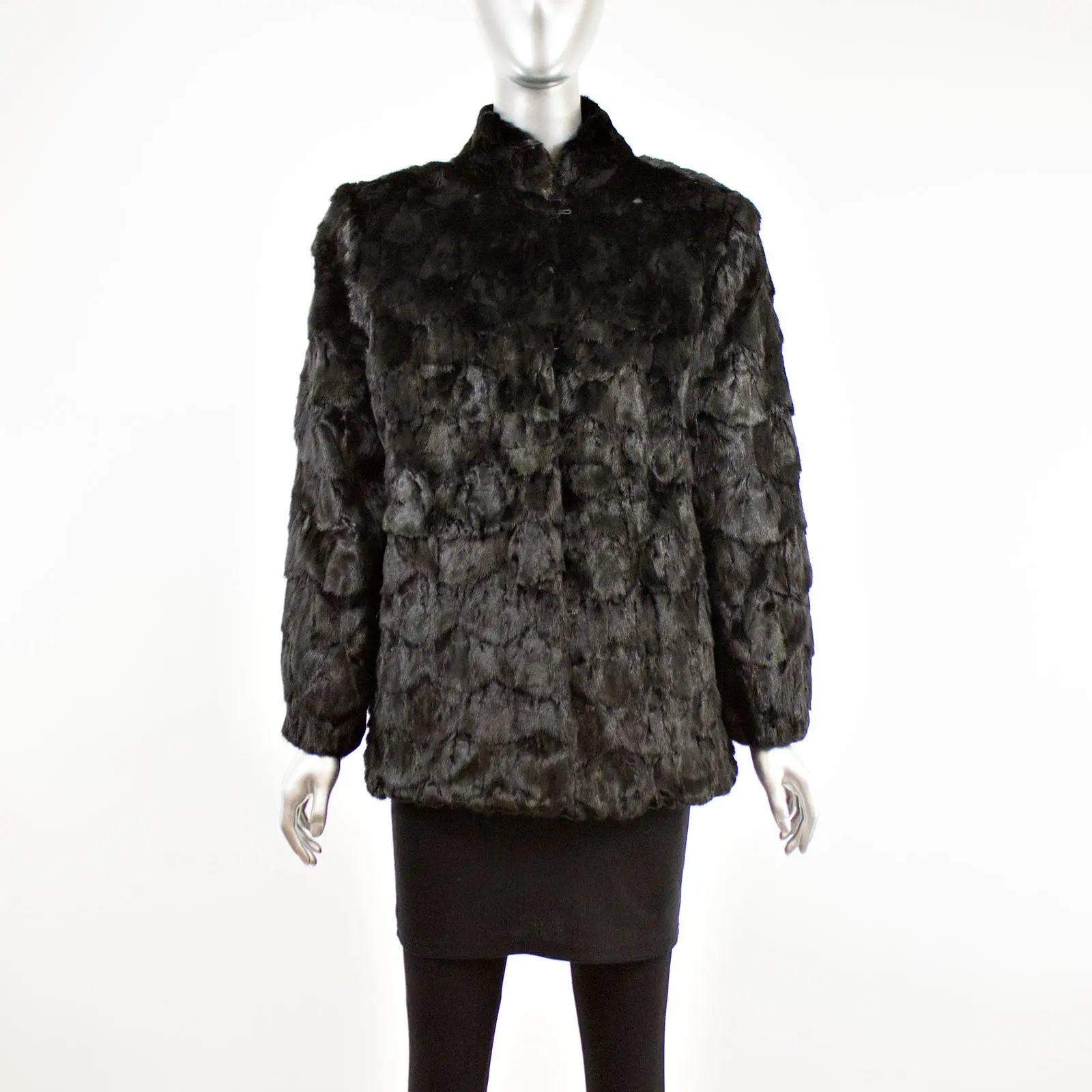 Black Section Mink Jacket- Size M