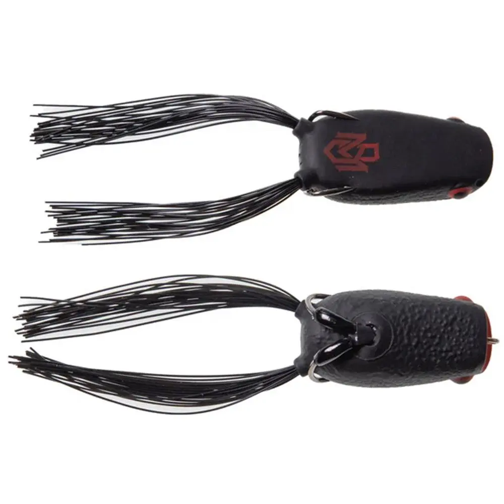 Bass Mafia Cannonball Poppin' Frog - 2.6 in Matte Black Soft Plastic Bass Fishing Lure, Outdoor Fishing Accessory, Outdoor Fishing Accessories, Weighted Hook