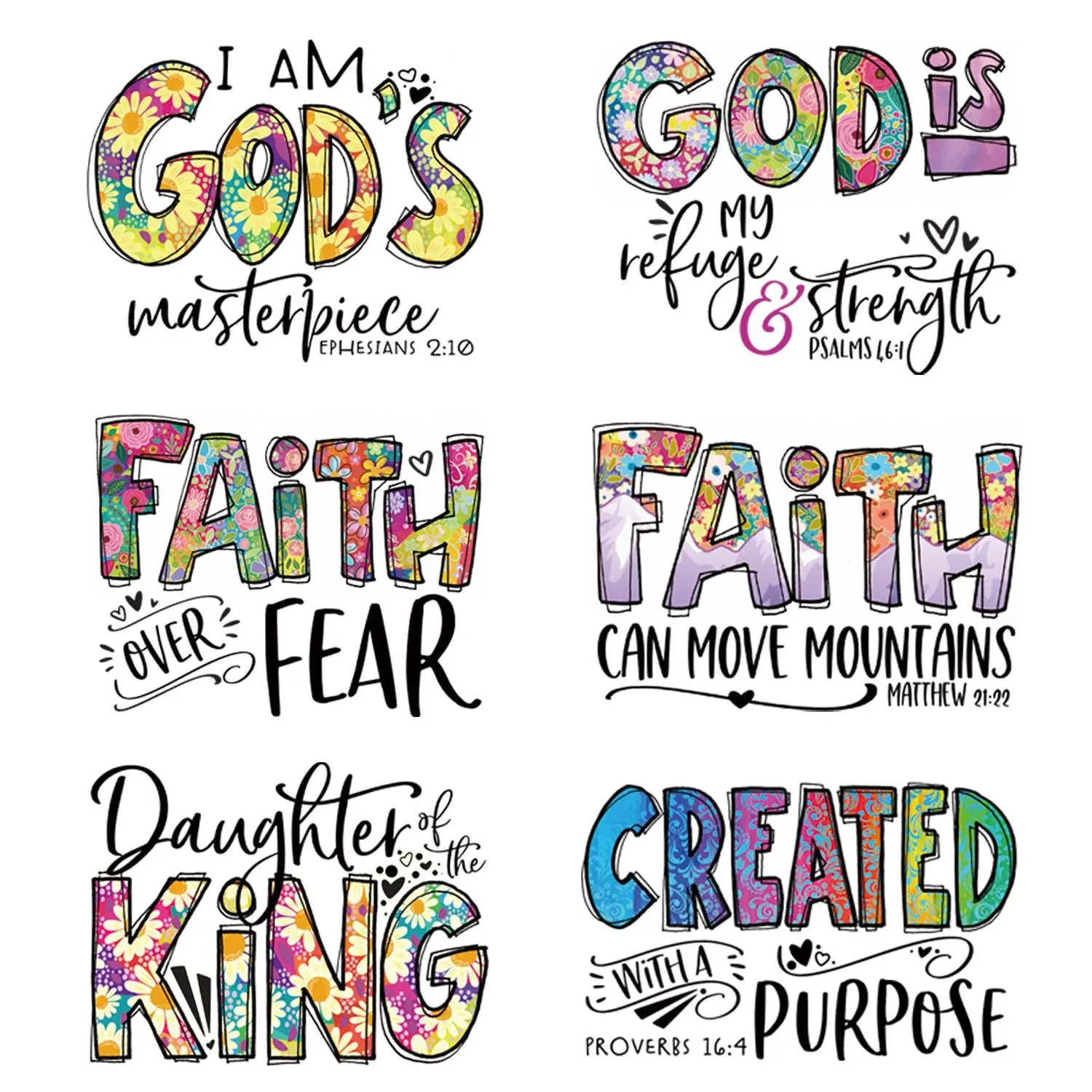 Slogan Graphic Heat Transfer Sticker, 6 Counts Heat Press Sticker, Girly Bedroom Accessories, Diy Decorative Iron on Sticker for Clothes, Summer Essentials, Summer Gift Ideas