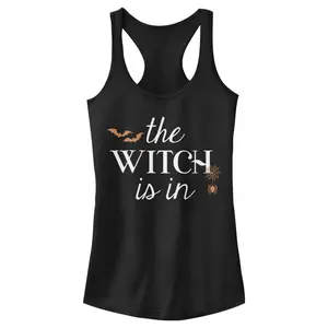 Juniors Womens Lost Gods Halloween The Witch Is In Racerback Tank Top