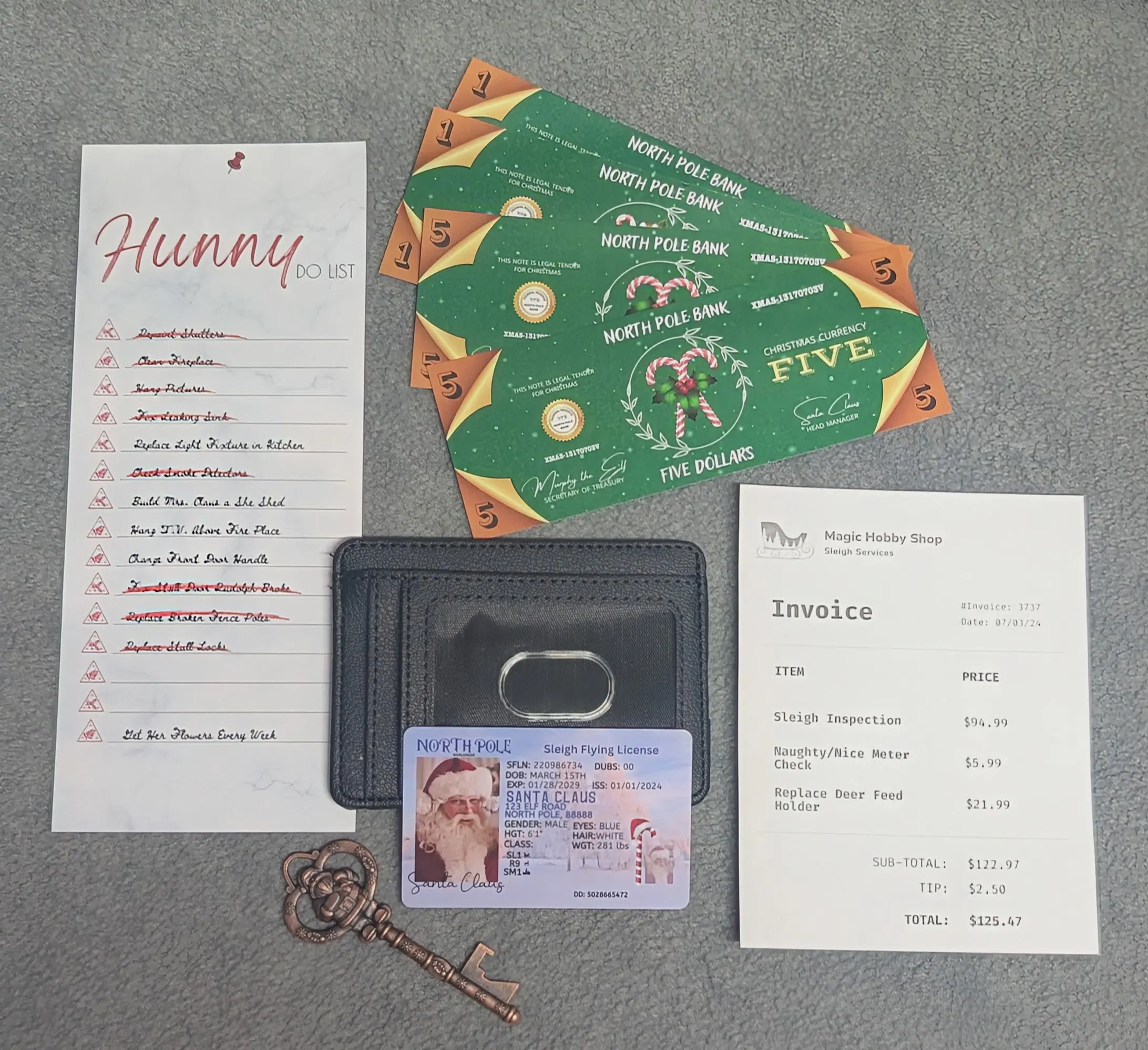Santa Evidence Kit w/ Wallet & Key (White Santa)
