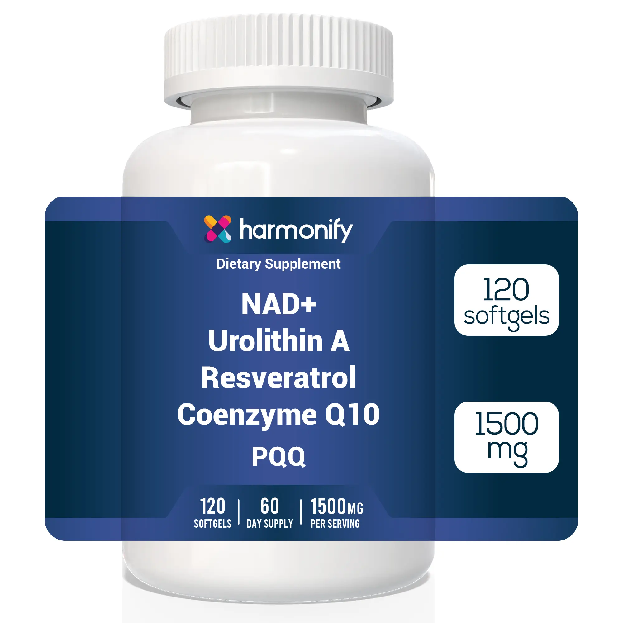 HARMONIFY Urolithin Blend Softgels – Cellular Wellness & Energy Support – 120 Softgels 60 Day Supply