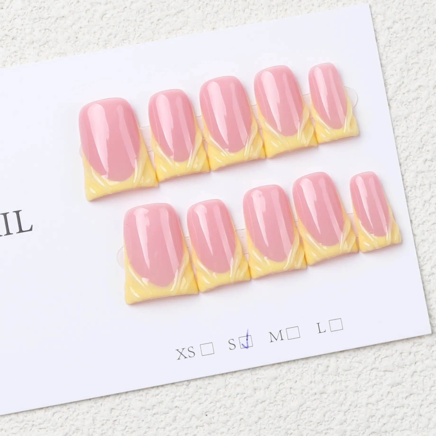 10-Piece Y2K Duckbill French Tip False Nails Set, Reusable Handmade Press On Stick On Fake Nails, 3D Thread Design, Handmade Acrylic Nails, Perfect for Daily Wear, Parties, Holidays