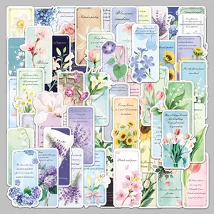 Flower & Letter Pattern Decorative Sticker, Self Adhesive Decorative Stickers, DIY Decals for Water Bottle, Laptop, Phone Case, Protective