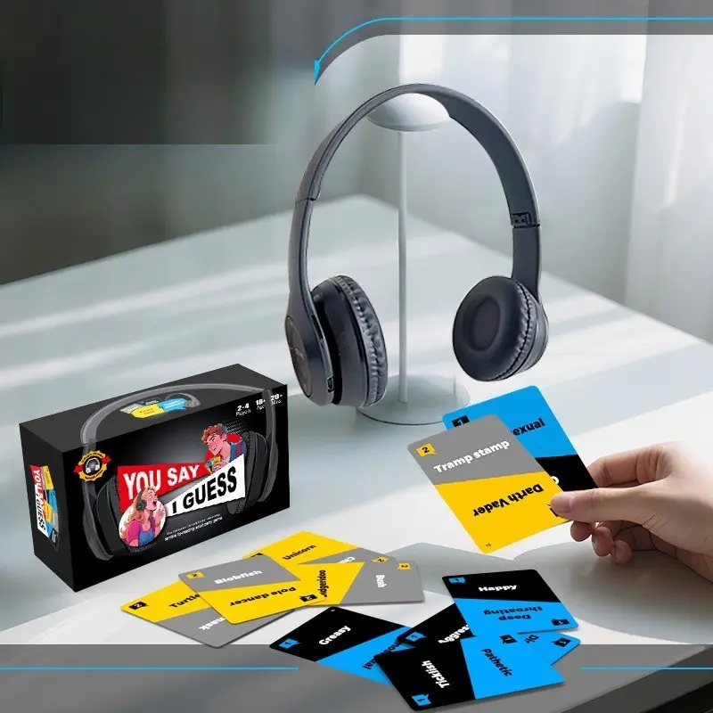 Earphone Guessing Game Tabletop Card Party Family Interactive Toy, Fun Board Games for Kids & Adults, Perfect for Gatherings & Parties