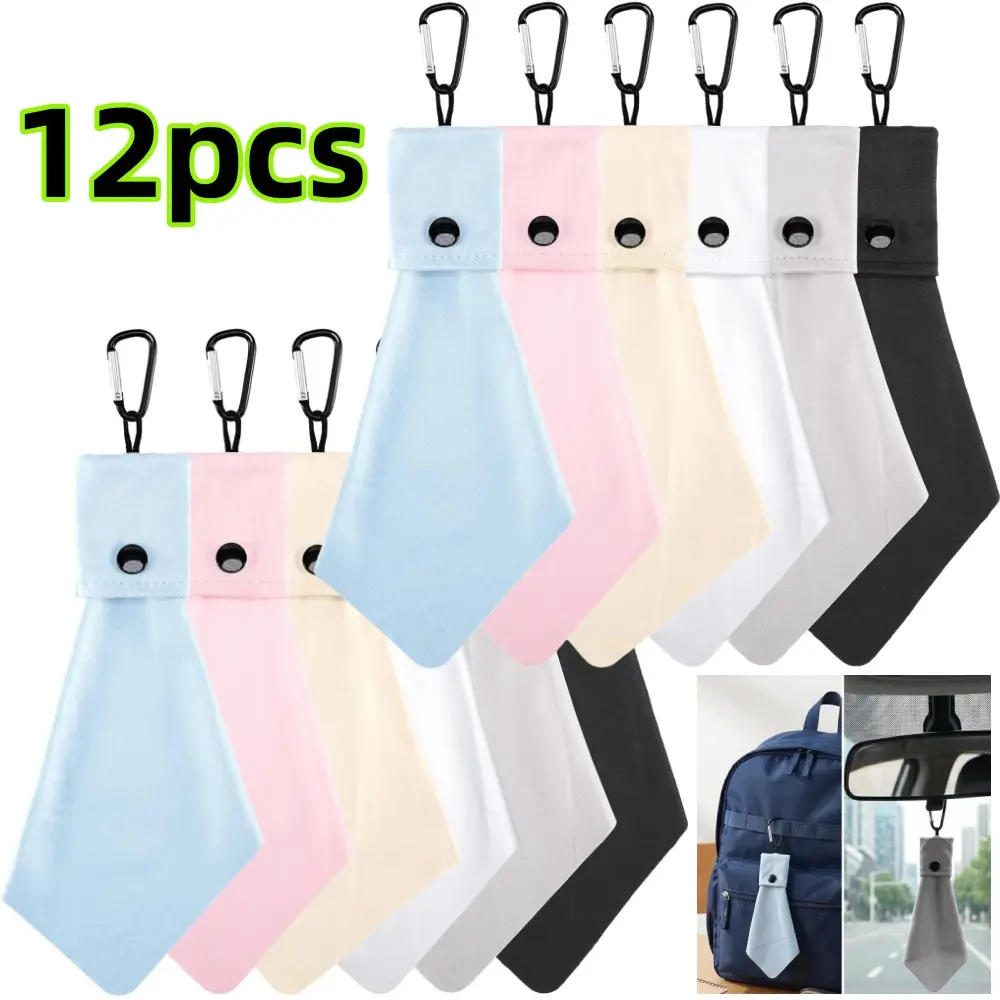 12 piece Glasses Cleaning Cloth Portable Lens Clean Cloth Reusable Cleaner Cloths Microfiber Glasses Cleaning Cloth with Keychain for Eyeglasses