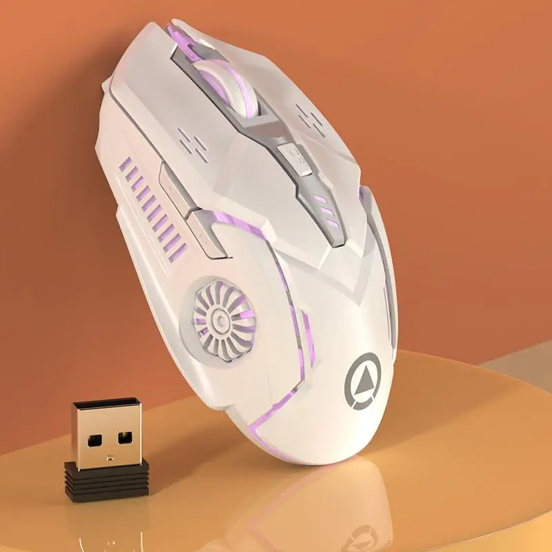 Wireless Mouse, Gaming Mouse with Light, Portable Gaming Mouse, Long Battery Life Gaming Mouse for Game Room, Office, Home