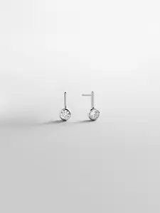 Fallon Sterling Silver Bezel Earrings - 5MM Stone