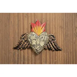 Small Sacred Harts with Tin Wings and Milagros