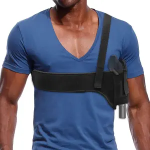 Shoulder Holster Under Arm Deep Concealment Universal Underarm Gun Holster for Men and Women for All Pistols Right and Left Hand Subcompact Compact Pistols Bodyguard Black 9MM 380 Glock 17 19 26 43x 1911 vnsh fn reflex holster holsters for concealed carry