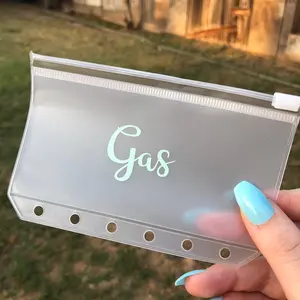 Custom a7 vinyl zipper cash envelope | A7 sized envelopes | Personalized vinyl envelopes | Budgeting system