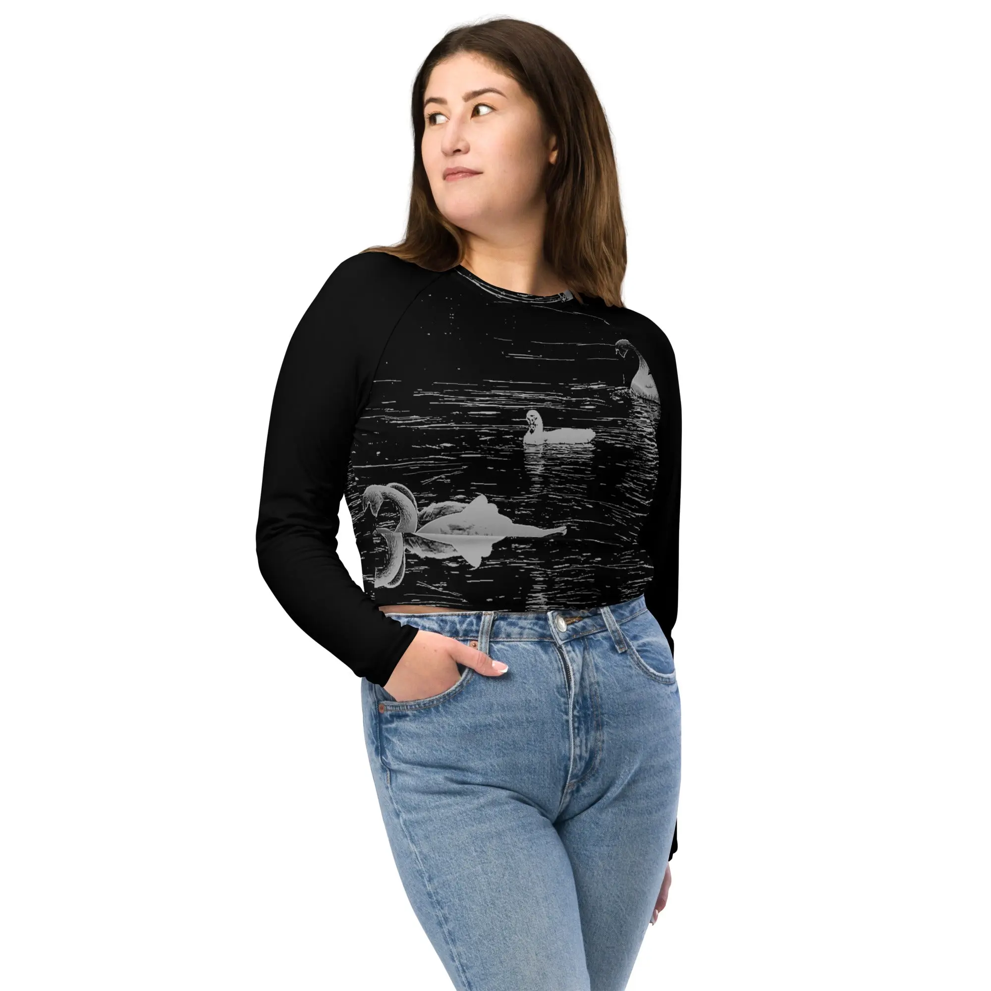 #AF PASSTIME POND  long-sleeve crop top