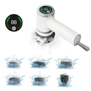 Multifunctional Cleaning Brush, Automatic Electric Cleaner, USB Rechargeable, Silent Handheld Wireless, Replaceable Heads, Kitchen & Bathroom
