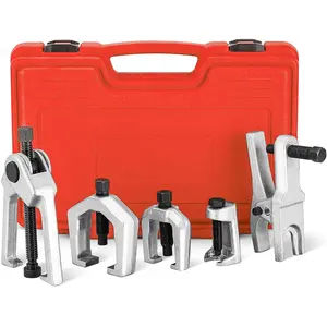 【HolidayHaul】 5-in-1 Heavy Duty Ball Joint Separator, Pitman Arm Puller, Tie Rod End Tool Set, Splitter Removal Kit Red, Mutifunction Tool Set for Front End Service, Gift for men, Home car repair, Automotive Maintance