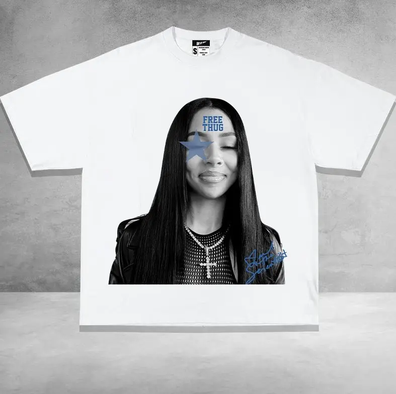 Mariahh TS Star Free Thug T-shirt - Cotton Fabric Top for Women, Medium Size, Casual Style, Ideal for Streetwear