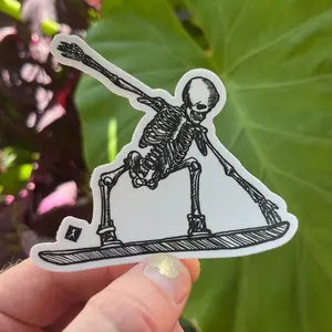BellavanceInk: Skeleton On Their Snowboard Vinyl Sticker
