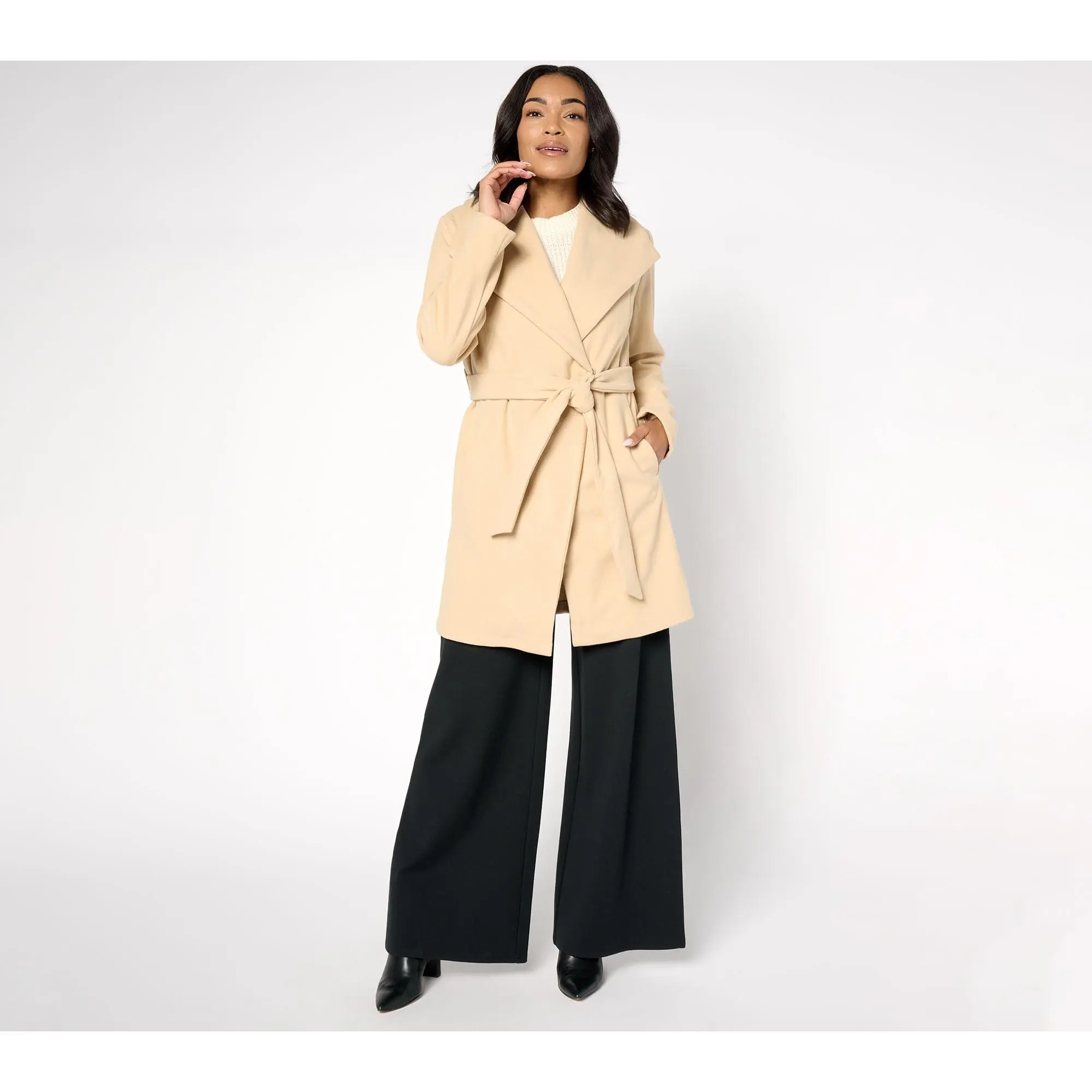 Studio Park x Amy Stran Brushed Double Knit Wrap Coat Studio Park x Amy Stran Brushed Double Knit Wrap Coat
