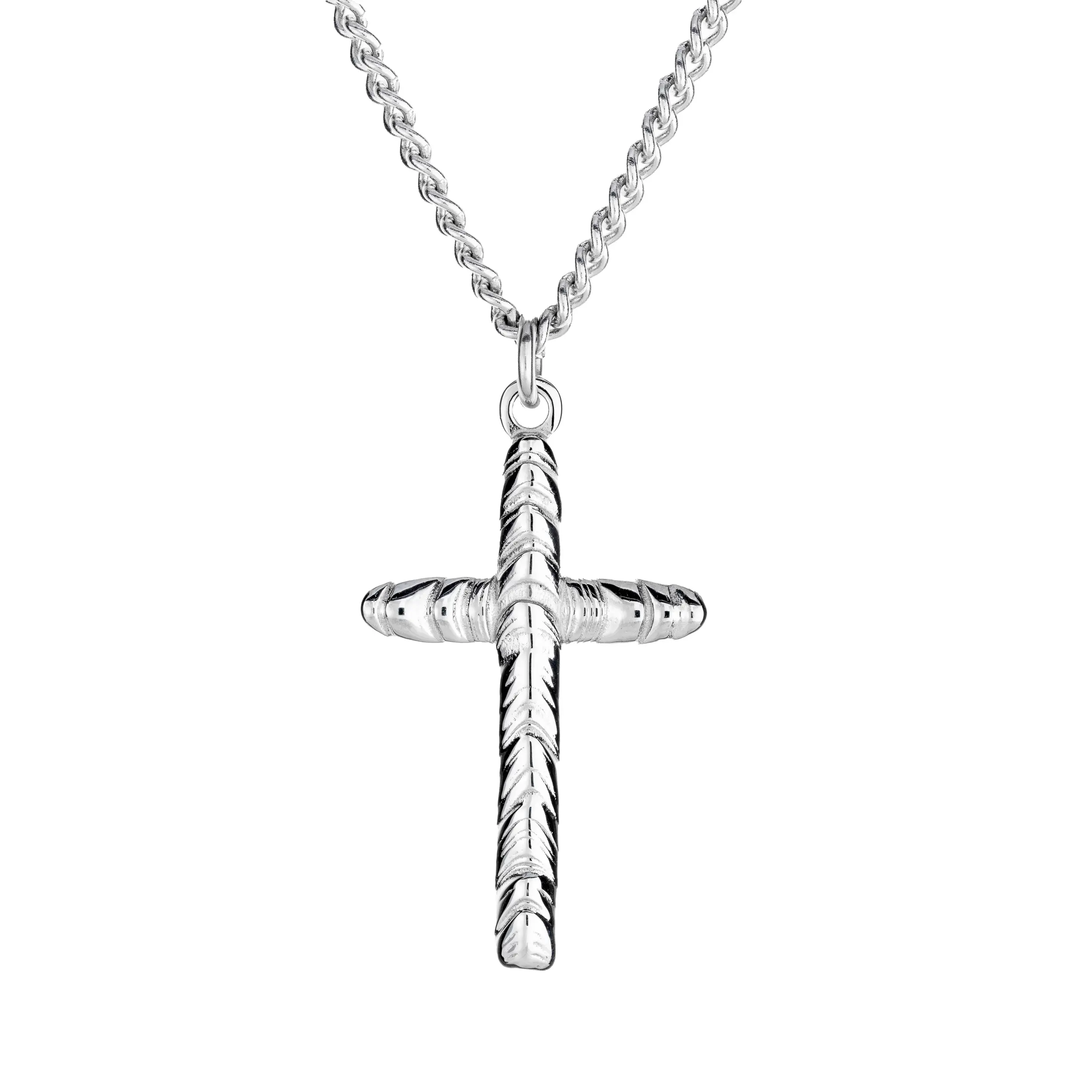 Shields of Strength Men's Welder Bead Cross Necklace | John 19:30