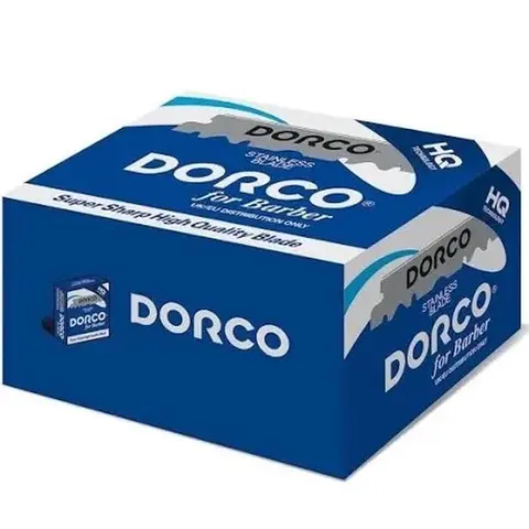 1000 Dorco Barber Razor Single Edge Pre cut Half Shaving Blades for Professional Barbers Blades for Barber salon Shop Blue Bulk Pack