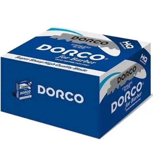 1000 Dorco Barber Razor Single Edge Pre cut Half Shaving Blades for Professional Barbers Blades for Barber salon Shop Blue Bulk Pack