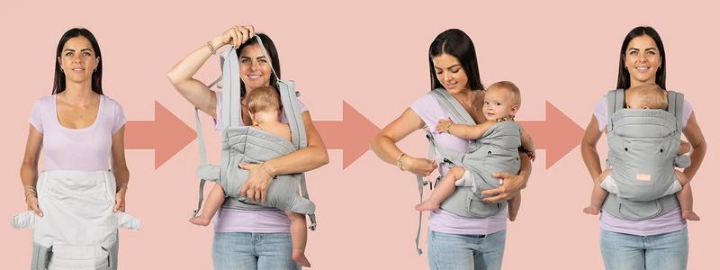 Caleo Lightweight Ergonomic 3-in-1 Newborn Carrier for 7-30 lbs.