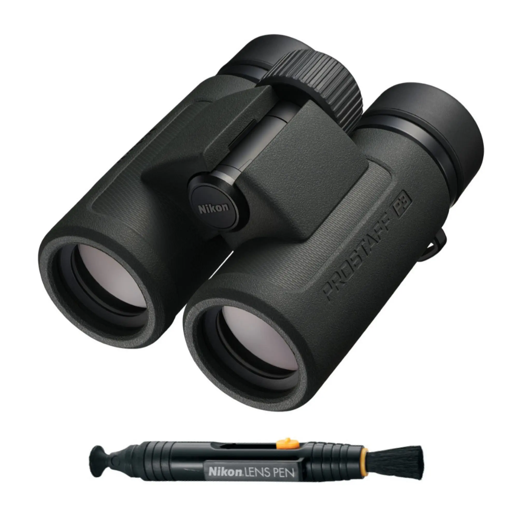 Nikon Prostaff P3 10x30 Binoculars, Waterproof Rubber-Armored Body for Unisex Backpacking, Includes Lenspen with Retractable Brush, Compact, Outdoor Activities, Birding, Rubber Armor, Outdoor Binoculars, Travel Binoculars
