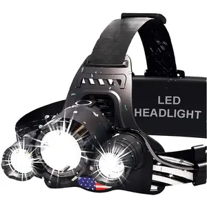 Headlamp. USB rechargeable LED head lamp. Ultra bright Cree 1080 lumen headlamp Flashlight + red light. Headlamps for adults, camping, outdoors & hard hat light. Zoomable ipx54 headlight