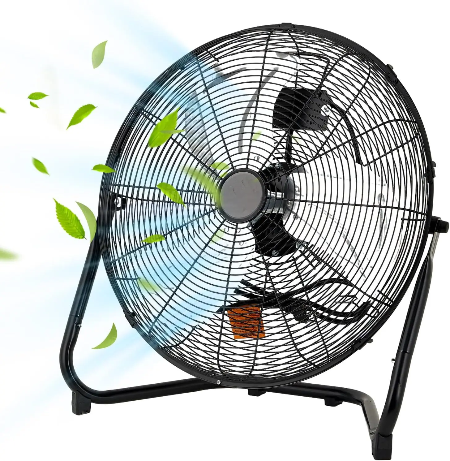 Floor Fan 12/18/20 Inch, 3 Speed 2000 CFM High Velocity Heavy Duty Industrial Metal Fan, 360° Adjustable Tilt with Carry Handle, 24.6 ft/s Airflow Portable Cooling Fan for Garage Commercial Workshop Home Bedroom Office