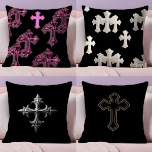 Luxury C-chromES H-Heart-tS Cushion Cover Soft Short Plush Fabric Double-Sided Print Organic Breathable Sofa Pillow Case, Home Machine Washable in Perfect for Home Decor Warm Winter Home Child Gift Bedroom Decorative Accessories