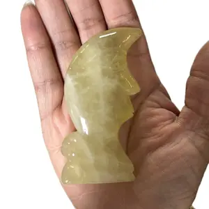 Citrine Crystal Moon for Your Home Office Shop Decor - Natural Stone Shape Ornament