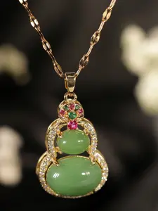 Colorful Cube Pendant Necklace with Faux Gemstone Decor, Unique Design Jewelry Gift for Women, Elegant Personalized Style Accessory