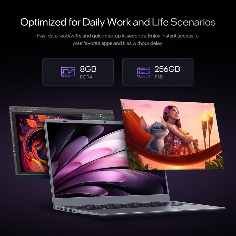 Gray Laptop Computer with Numeric Keypad AMD 3020E 8GB DDR4 256GB SSD 5000mAh All-Day Battery Type-C Wi-Fi 5 For Online Classes & Productivity The Work From Home Essential