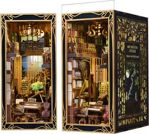 Pianist Book Nook: Miniature Wooden 3D Puzzle Shelf Insert