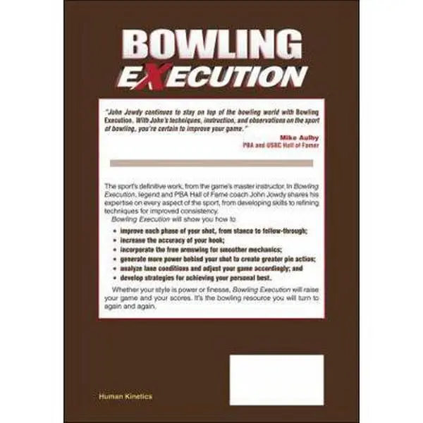 Used Softcover Book - Bowling Execution by John Jowdy, 2009 Edition, English, PBA Hall of Fame Resource for Analyzing Lane Conditions and Bowling Techniques