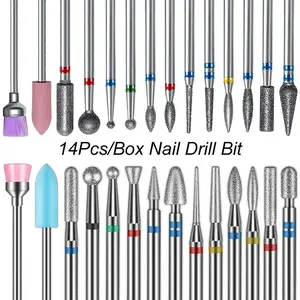 Electric Nail File Set 14-Piece, High Precision Ceramic Drill Bits, Gel Polish Repair Tools, Durable Manicure Accessories, Manicure Brush, Professional Salon Kit