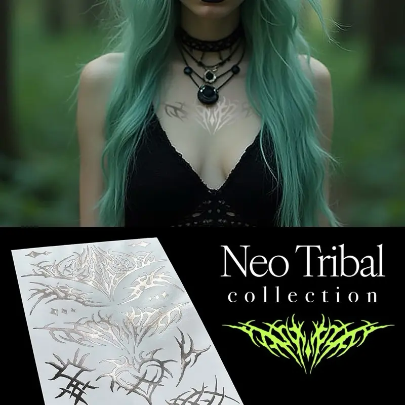 Neo tribal Temporary Custom Gold Foil Tattoo