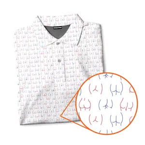 Funny Butt Golf Polo Shirt for Men, Humorous Performance Polo, Lightweight Quick-Dry Stretch Golf Shirt, Casual Outdoor Sportswear Top, Perfect Gift for Golfers and Husband