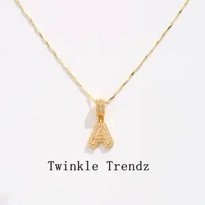 Initial Pendant Zirconia Necklace Set 26 Alphabet Necklace Fashion Jewelry Perfect for Parties, Birthdays, Anniversary Gifts, Valentine's Day Gift Sets