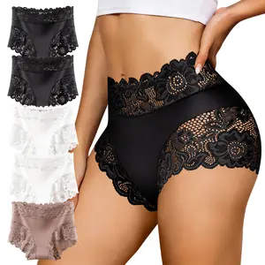 QUASTI Women's 5-Pack Mid-Waist Chic Polyester Blend Soft Bikini Briefs - Seamless Milk Silky Fit Underwear, Breathable Skin-Friendly 4-Season Hipster Panties (S-XXL)
