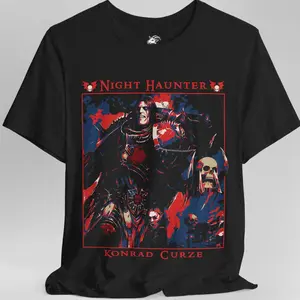 Warhammer 40K Night Haunter T-Shirt – Konrad Curze Primarch Graphic Tee, Night Lords Chaos Marines Shirt, Unisex Cotton Top for Sci-Fi Gamers & Collectors, Grimdark Fan Apparel