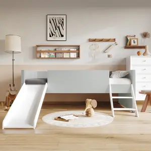 Favorer Dover Twin Loft Bed Frame - Silver/Champagne/Pink Compact Child-Sized Twin Bed for Small Spaces, Twin Beds