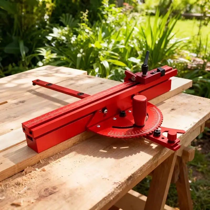 1 set of heavy-duty 400mm oblique cut gauge with track stop system, adjustable fence and guide rail - precision woodworking tools, compatible with T-shaped tracks (30mm/45mm), suitable for table saws, DIY carpenters, holiday gifts