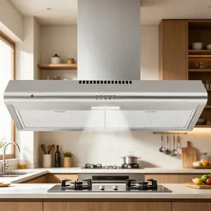 30 Inch Stainless Steel Under Cabinet Range Hood, 750 CFM High Airflow Vent Hood with 3 Speed Fan & LED Light, Low Noise Ducted Ductless Convertible Kitchen Stove Hood, Easy to Install
