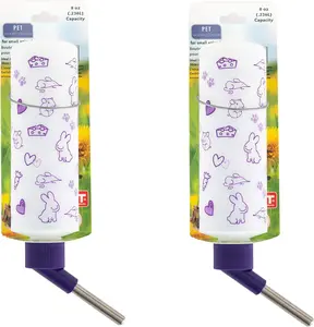 Weather Resistant Water Bottles for Rabbits, Ferrets, Guinea Pigs, Rats, Mice and Other Small Animals. (8 Ounce Pack of 2)