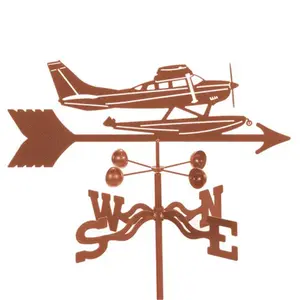 EZ Vane  Float Airplane Weathervane with Roof Mount, Steel, Airplane Form, Garden Decor, Outdoor Garden