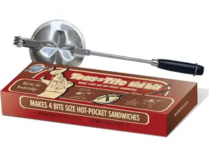 Toas-Tite Tid Bit Stovetop Pie Iron Mini Pocket Sandwich & Snack Grill Cooker Silver Kitchen Steel Sturdy Cast Aluminium Handles for Desserts and Sandwiches