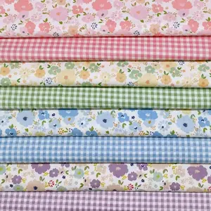 7Pcs 20" x 20" Cotton Fabric DIY Making Supplies Quilting Patchwork Fabric Fat Quarter Bundles DIY for Quilting Cotton Patchwork Cushions (Square, 20" x 20")