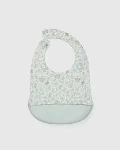 Silicone Bib Printed - Hedgehog Forest | Baby Bib with Adjustable Straps - Waterproof Feeding Bib with Food Catcher - Unisex Bib - Baby Essentials